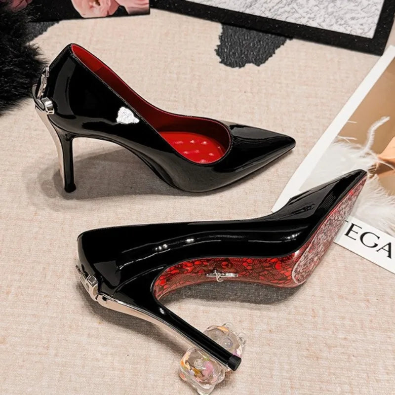 2026 New Womens Shoes Luxury Metal Pointed Tip High Heels Shoes for Woman French Casual Shoes Women Designer Shoe Zapatos Mujer
