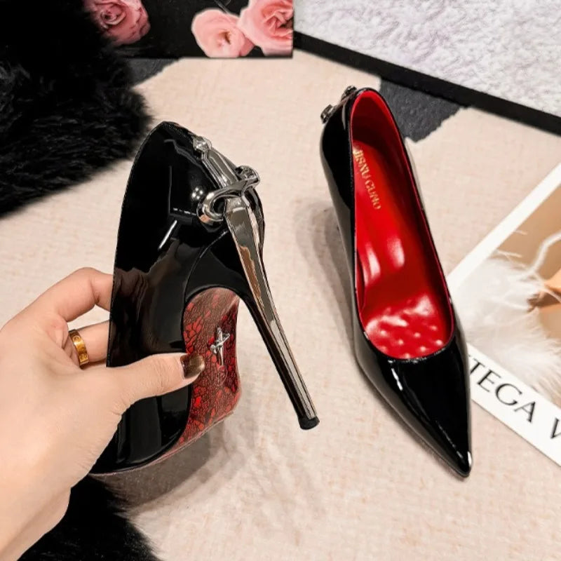 2026 New Womens Shoes Luxury Metal Pointed Tip High Heels Shoes for Woman French Casual Shoes Women Designer Shoe Zapatos Mujer