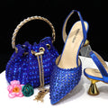 Venus Chan Pointed Toe Heels for Women 2023 Elegant Party Wine Color Full Diamond Pumps Italian Shoes and Bags Matching Set